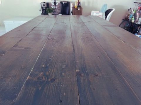 Best Wood for Desktop: A wooden desktop that I built for my dining room.