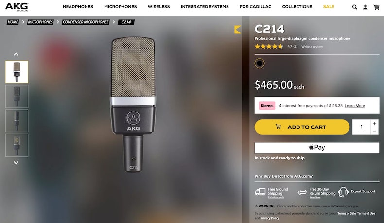 AKG C214 Condenser Microphone
