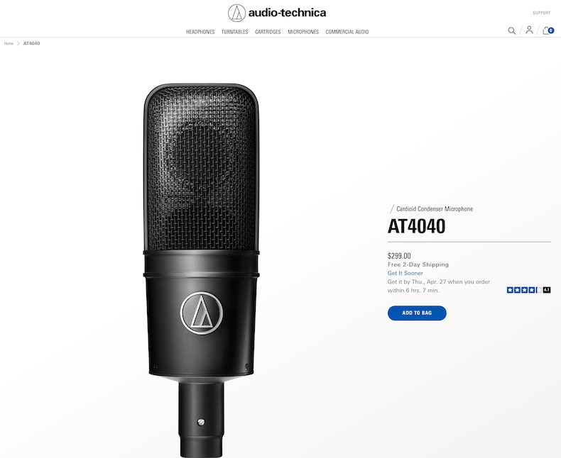 Audio-Technica AT4040 Condenser Microphone