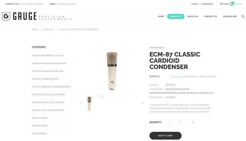 Gauge ECM-87 Condenser Microphone