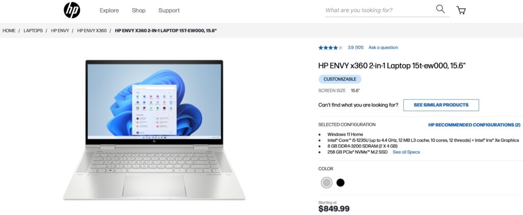 HP Envy x360 2-in-1 Laptop