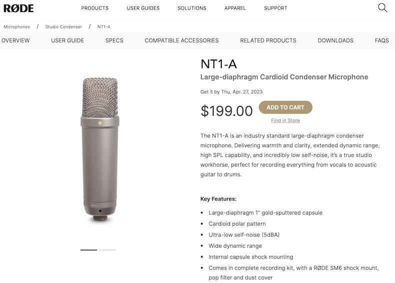 Rode NT1-A Condenser Microphone