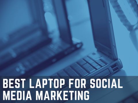 Best Laptop for Social Media Marketing: mutliple laptops lined up on a desktop for comparison.