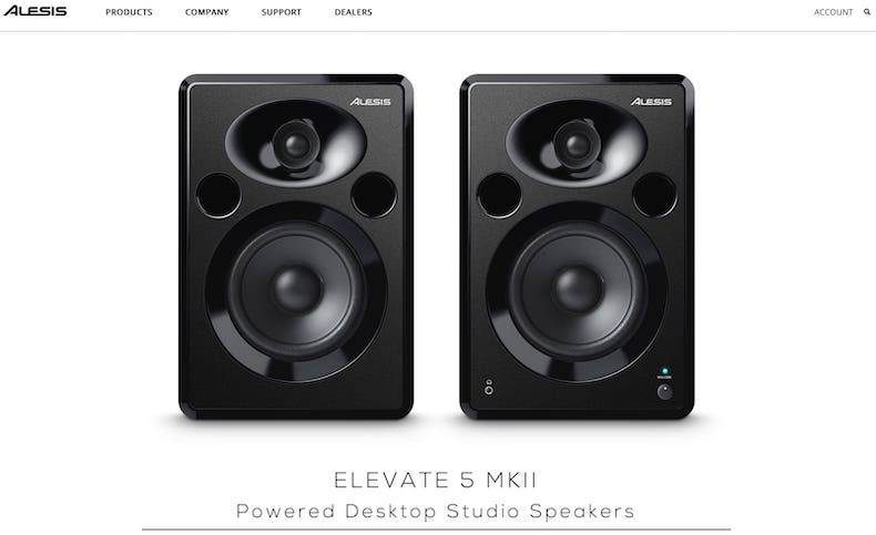 Alesis Elevate 5 MKII are powered desktop studio speakers with a 5" kevlar driver and 1" silk-dome tweeter. They are a worthy consideration for those just getting started in music production.