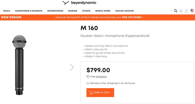 Beyerdynamic M160 Double-Ribbon Microphone