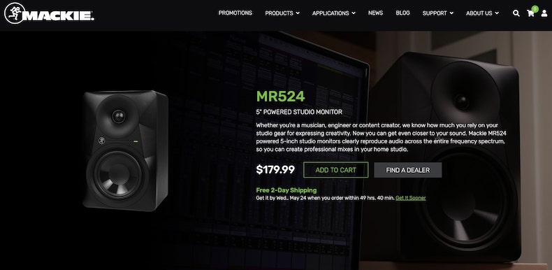 The Mackie MR524 continue on the Mackie legacy with a precision studio monitor that delivers a flat frequency response.