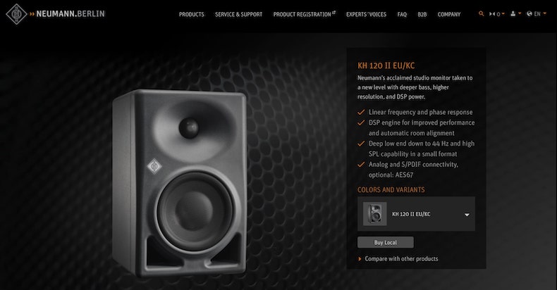 Neumann KH120 II provide an extended frequency response due to their unique strcuture and the included DSP room correction software.