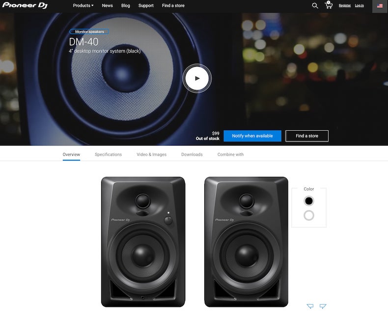 Pioneer JD DM-40 are designed with DJs in mind. They offer a flat response using their 4" fiberglass woofer and 0.75" soft dome tweeter.