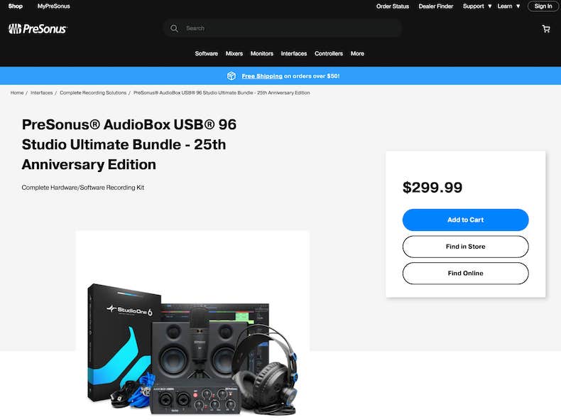 PreSonus AudioBox Studio Ultimate Bundle 25th Anniversary Edition