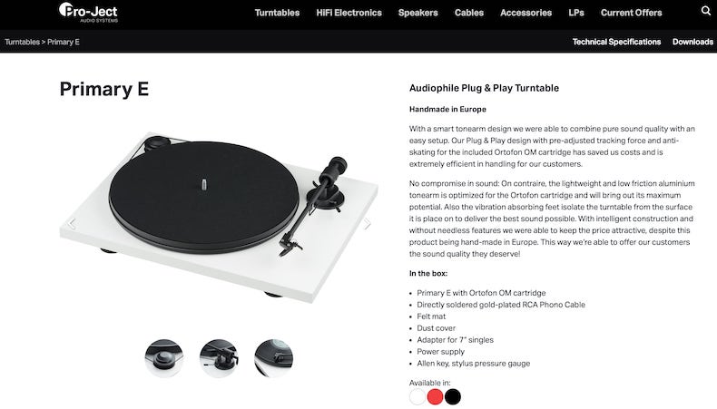 Pro-Ject Primary E