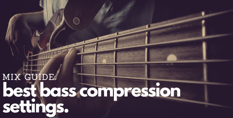 A bassist playing his bass in the studio with some of the best bass compression settings no doubt applied to his tone.
