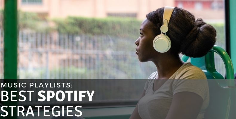 A girl sitting on a bus with her headphones on and listening to some of her favorite music playlists