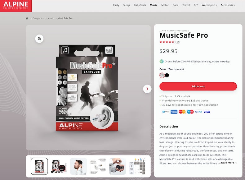 Alpine MusicSafe Pro Earplugs