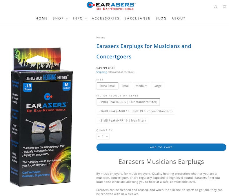 Earasers, Musicians Plugs