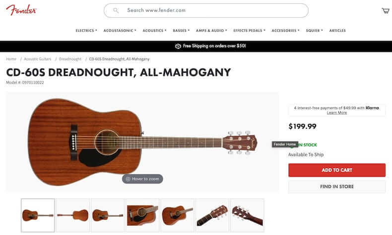 Fender CD-60S All-Mahogany