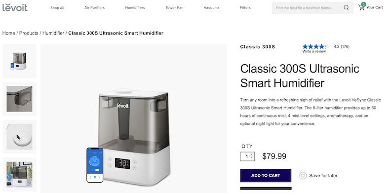 Levoit Classic 300s Ultrasonics Smart Humidifier