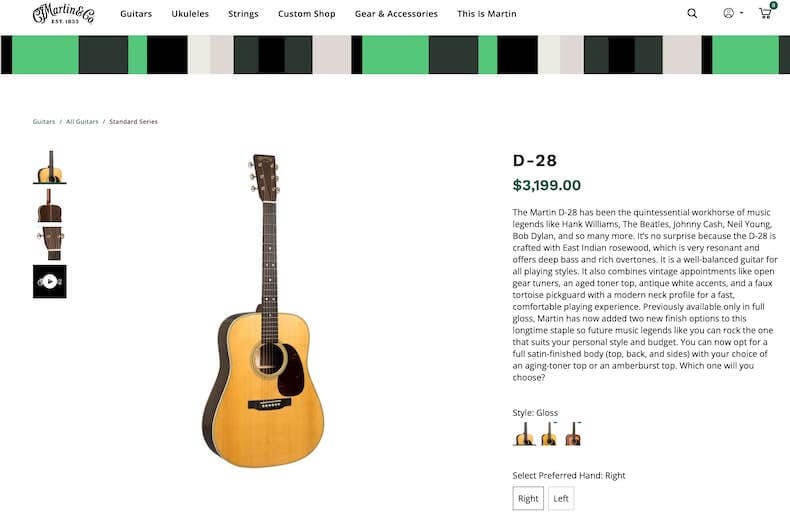 Martin D-28 acoustic guitar
