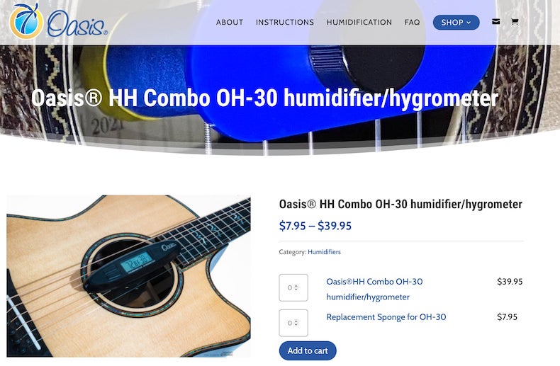 Oasis HH Combo OH-30 Humidifier/Hygrometer