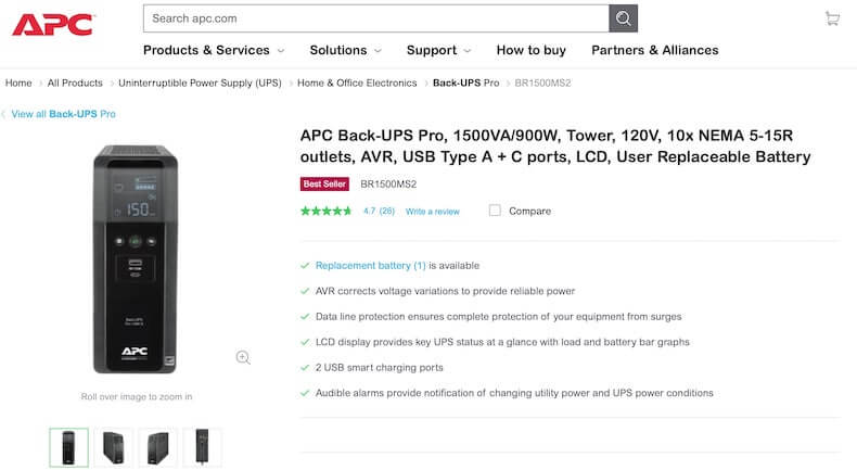 APC Back-UPS Pro 1500VA BR1500MS2