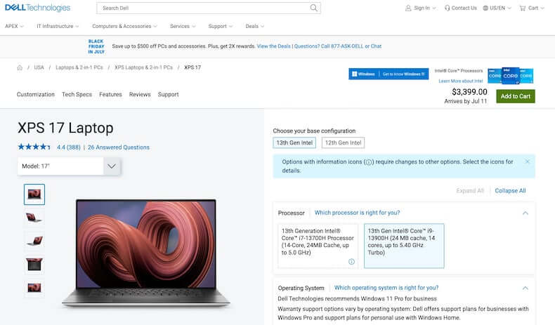 Dell XPS 17 Laptop