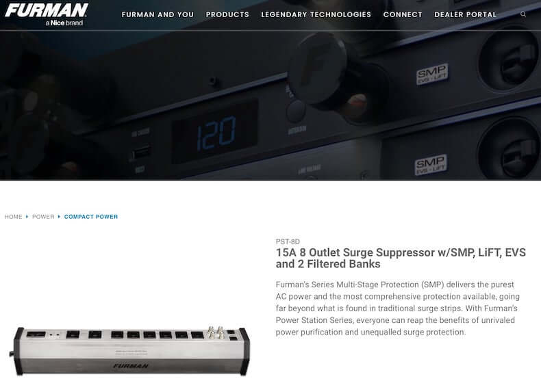 Furman PST-8D SMP EVS LiFT