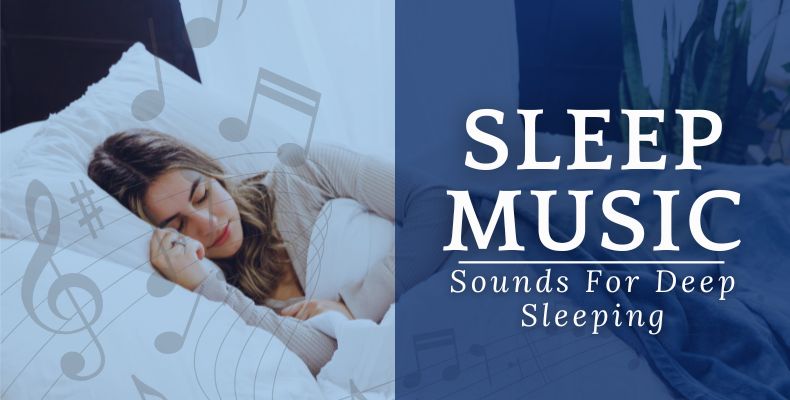 A girl in her bed, deep asleep after listening to sleep music with relaxing sounds.