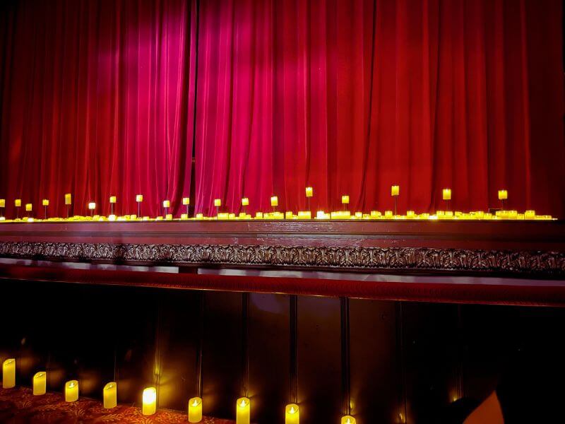 Candlelight Concerts: The stage just before the start time of the Candlelight Concert.