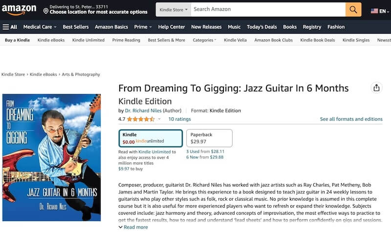 From Dreaming to Gigging: Jazz Guitar in 6 Months by Dr. Richard Niles