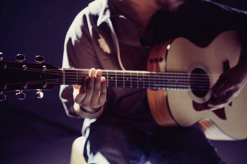 Scales and Chords: a person playing a guitar