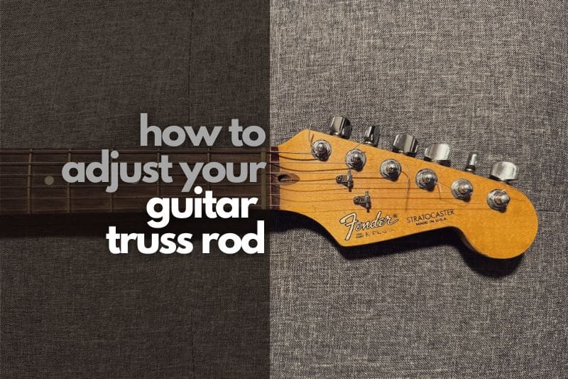 How to adjust your guitar truss rod - image of the headstock of a Fender Stratocaster with the truss rod hole clearly visible
