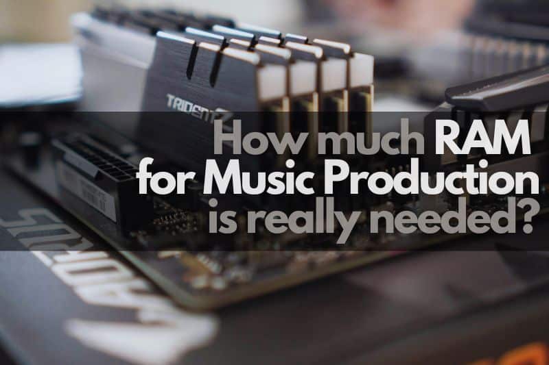 How much RAM for music production is really needed: A computer motherboard with RAM installed in its RAM slots.