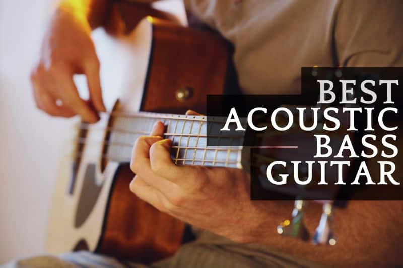Best acoustic bass guitar: A bassist playing an acoustic bass guitar.